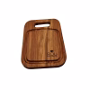 Tabla de madera multiuso de 30 cm con canaleta para jugos y logo de ROU Chile grabado.