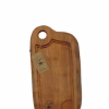 Vista frontal de la tabla multiuso de 40 cm, y las vetas naturales de la madera nativa.